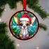 Chihuahua Fawn in Santa Hat Suncatcher Decoration